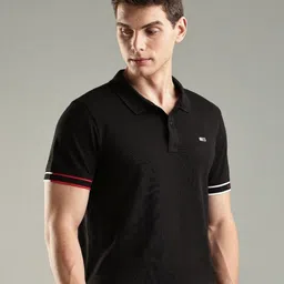 Tommy Hilfiger Men Solid Polo Collar Cotton Slim Fit T-shirt image 5