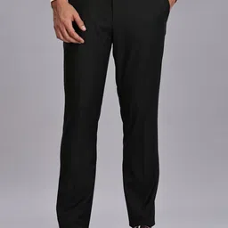 Tommy Hilfiger Men Solid Regular Fit Mid-Rise Formal Trousers-picture-12
