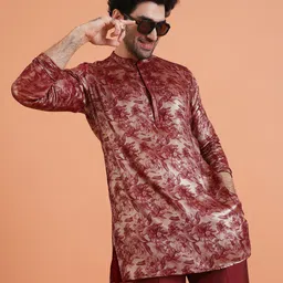 KISAH Men Floral Printed Festive Straight Kurta-image-78
