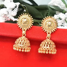 MEIRA JEWELLERY Artificial Beaded Dome Shaped Jhumkas-picture-25