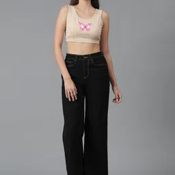 Stylecast X Kotty Women Printed Crop Fitted Top image 2