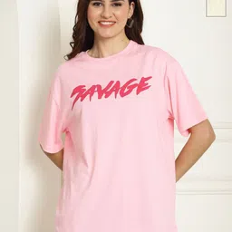 Metronaut Women Typography 2 Printed Drop-Shoulder Sleeves T-shirt-picture-34