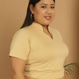 theRebelinme Women Plus size Cotton Blouson Crop Top image 5