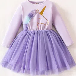 YK Kids-Girls Solid Embellished Fit & Flare Dress-picture-47