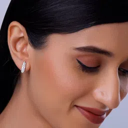 GIVA 18 Kt Gold Baroque Diamond Earrings image 2