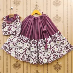 BAESD Girls Embroidered Thread Work Ready to Wear Lehenga &-picture-16