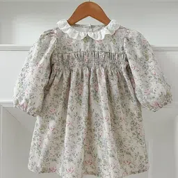 LULU & SKY Floral Print Puff Sleeve A-Line Dress image 3