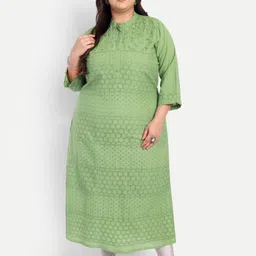 4u Fashion Women Green Cotton Kurtas-picture-19