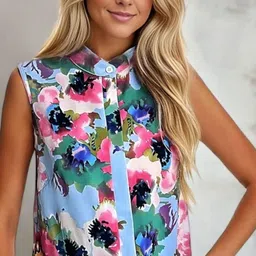 LULU & SKY Women Floral Printed Shirt Collar Top-picture-38