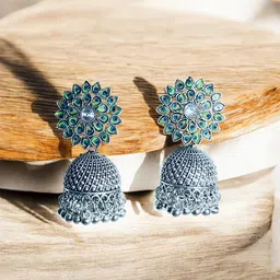 M55 Dome Silver-Plated Artificial Stone Studded & Beaded Dome Shaped-picture-20