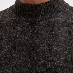 Trendyol Men Self Design Round Neck Pullover Sweater image 2