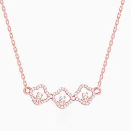 GIVA 925 Sterling Silver Rose Gold-Plated Zircon Studded Necklace image 3