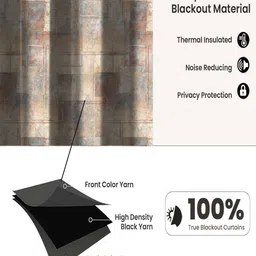 Aura Gold-Toned & Grey 2 Pieces Geometric Printed Door Curtain image 5