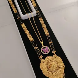 OM KRISHIV COLLECTION Women Gold-Plated Artificial Beads Mangalsutra-picture-24