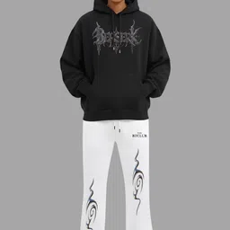TheBTclub Printed Hooded Neck Sweatshirt With Trousers Co-Ords-picture-24