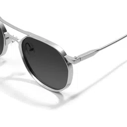 Mast & Harbour Men Round Sunglasses with UV Protected Lens Mast 666 silver black image 2