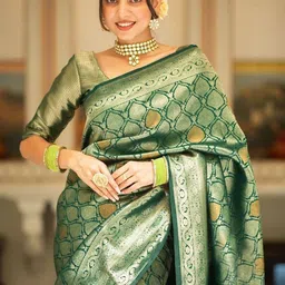 Moda Rapido Woven Design Zari Silk Blend Handloom Saree image 2