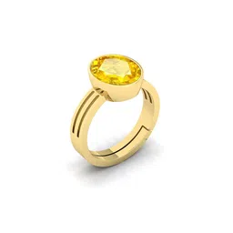 RRVGEM Unisex Yellow Sapphire Ring Pukhraj Gemstone Ring-image-13