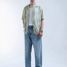 Flying Machine Floral Printed Cuban Collar Shirt image 2