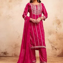 Araaha Women Ethnic Motifs Printed Regular Kurta with Pyjamas & With Dupatta image 4