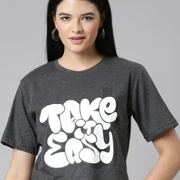 TWIN BIRDS Women Typography Printed Cotton T-shirt-picture-23