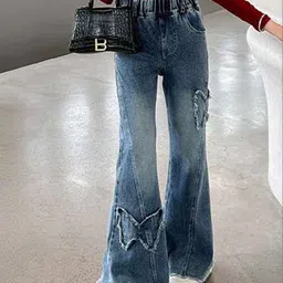 FOREVER FRIDAY Girls Comfort Regular Fit Mid-Rise Mildly Distressed Light Fade Jeans-picture-38