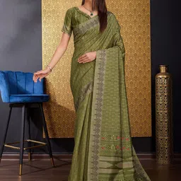 DIVASTRI Ethnic Motifs Silk Blend Saree-picture-15