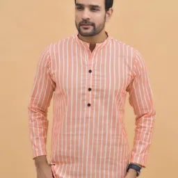 Anouk Rustic Men Striped Pure Cotton Kurta with Trousers-picture-22