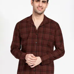 DIVISIVE Comfort Windowpane Checks Checked Spread Collar Long Sleeves Cotton Shirt-picture-40
