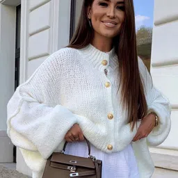 all about you Women Round Neck Cardigan Sweater-picture-28