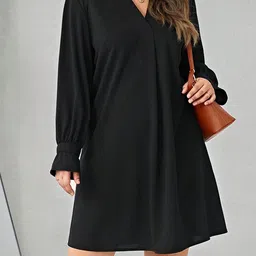 StyleCast Curve Women Bishop Sleeve A-Line Dress image 5