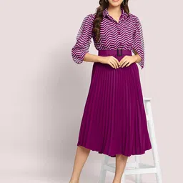 Jash Creation Striped Applique Georgette Fit & Flare Maxi Dress-picture-18