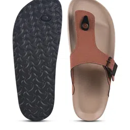 SZN Men Brown Open Toe T Strap Casual Sandals image 3