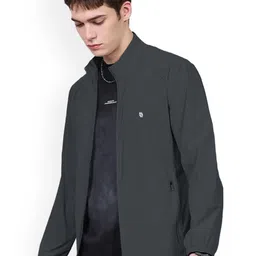 Palay Men Stand Collar Solid Lightweight Sporty Jacket image 1