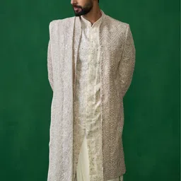 KALPRAAG Embroidered Mandarin Collar Sherwani image 2
