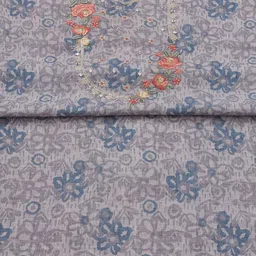 Soch Floral Printed Mirror Work Linen Unstitched Dress Material image 2