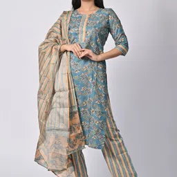 BELLE NOOR Women Ethnic Motifs Printed Regular Kurta with Trousers & Dupatta-picture-30