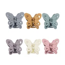 DOCTOR HEALTH SUPER SOFT Women Set of 6 Assorted Mini Butterfly Claw Clip Hair Accessory image 3