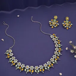 Anouk Silver-Plated American Diamond Studded Jewellery Set image 5