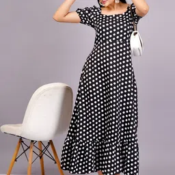 KALINI Polka Dot Print Crepe Maxi Dress-picture-36