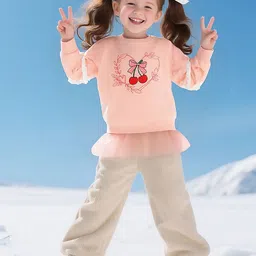 INCLUD Girls Printed Tulle Ruffle Hem Sweatshirt-picture-30