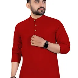 Yugnik Mandarin Collar Roll-Up Sleeves Short Kurta-picture-20