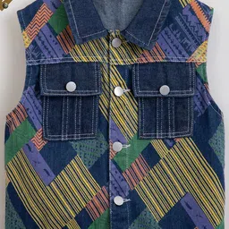 Hopscotch Boys Navy Blue BLENDED Printed Jackets-picture-22