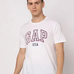 GAP Brand Logo Typography Printed Crew Neck Pure Cotton T-Shirt-picture-38