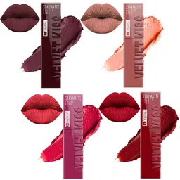 krayons Set Of 4 Velvet Kiss Liquid Lipstick - 3.5 ml Each - Shade 02-05-08-12-picture-35