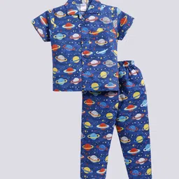 NAUTI KIDZ Boys Pure Cotton Printed Shirt & Pyjamas Night suit-image-22