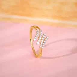 GIVA Gold Style Icon Diamond Ring-image-33