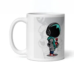 Mr UVD White & Black Graphic Printed Ceramic Glossy Mug- 350 ml image 3