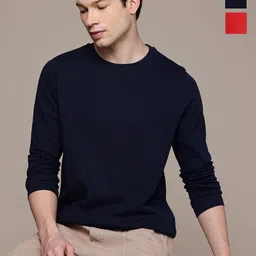 Moda Rapido Men Pack Of 2 Solid Round Neck Regular Fit Cotton T-shirts-picture-24