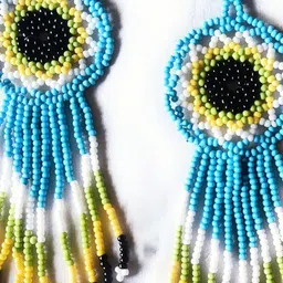 Evince MODE Artificial Beads Beaded Contemporary Drop Earrings image 2